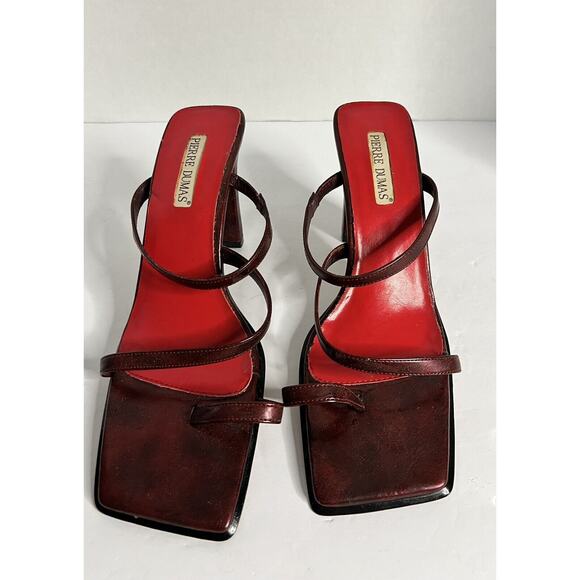 Vintage Pierre Dumas Women’s Red/Burgandy Sandal Slip On Slide Size 10 - Picture 1 of 5